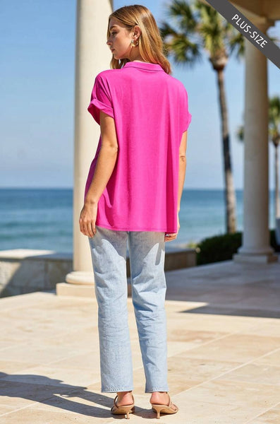 Paradise Pink Wrinkle-Free Pleated Lizzy Blouse