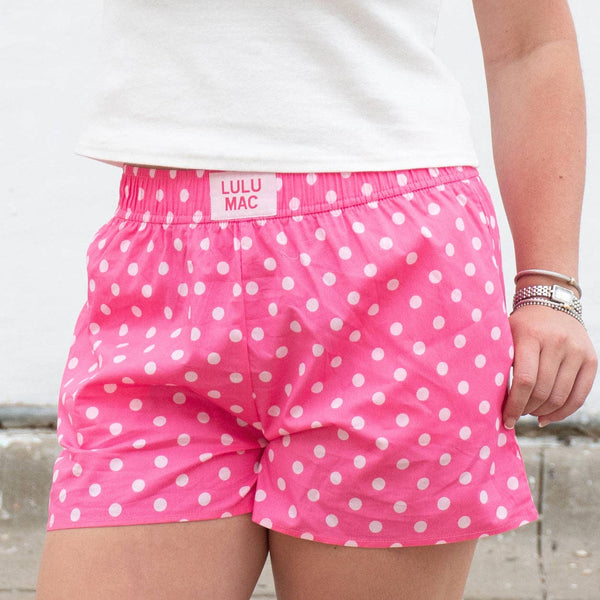 Lulu Mac Pink Polka Dot Boxer Shorts