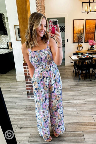Purple Floral Smocked Jumper
