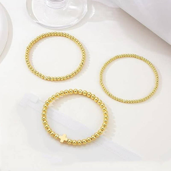 Gold Cross Multilayer Chain Bracelet