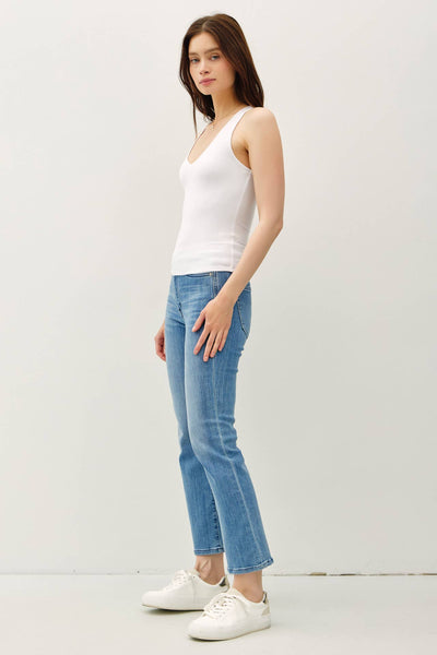 Off White Soft Core Full Length Tank Top
