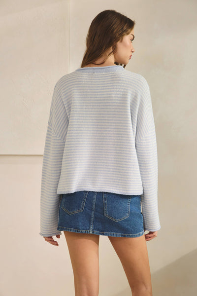 Sky Blue Striped Sweater