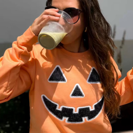 Pumpkin Sparkle Applique Sweatshirt