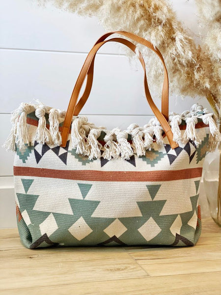 Madison Handwoven Fringe Tote
