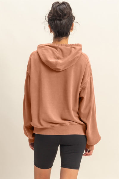 Chestnut Mineral Wash Hooded Pullover