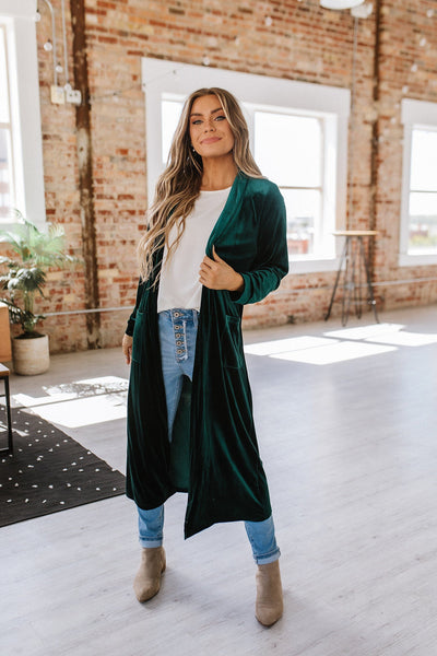 Emerald Velvet Duster