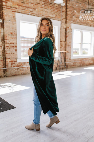 Emerald Velvet Duster