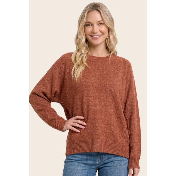 Rust High-Low Oversized Sweater