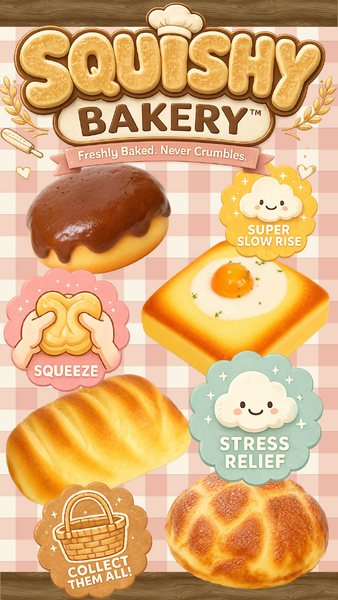 Fun Doh Squishy Bakery Slow Rise Bread Variety
