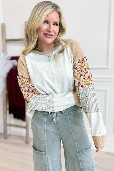 Raglan Sleeve Patchwork Boho Top