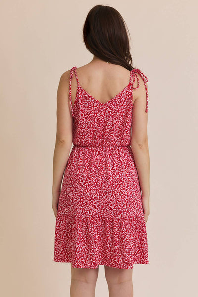 Red & White Tie Mini Dress