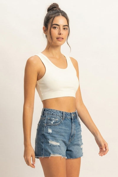Marshmallow Cropped Tank Top