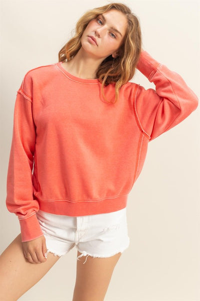 Coral Crewneck Sweatshirt