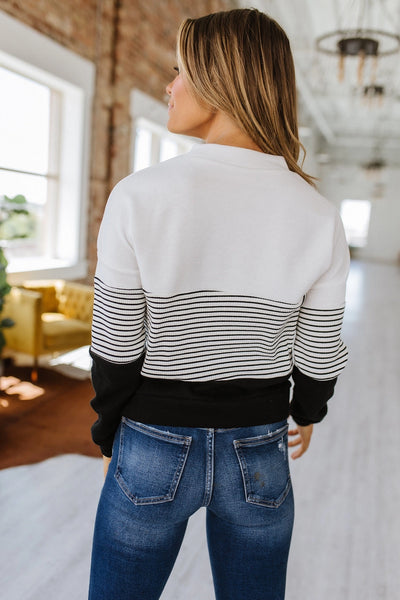 Black & White Color-Block Top