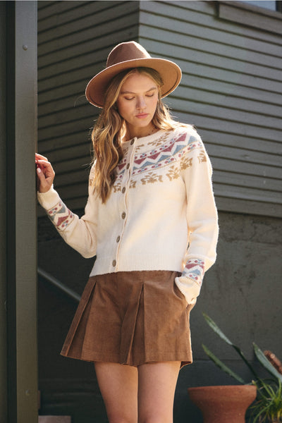 Cream Nordic Cardigan