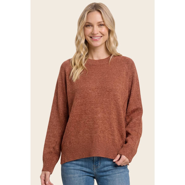 Rust High-Low Oversized Sweater
