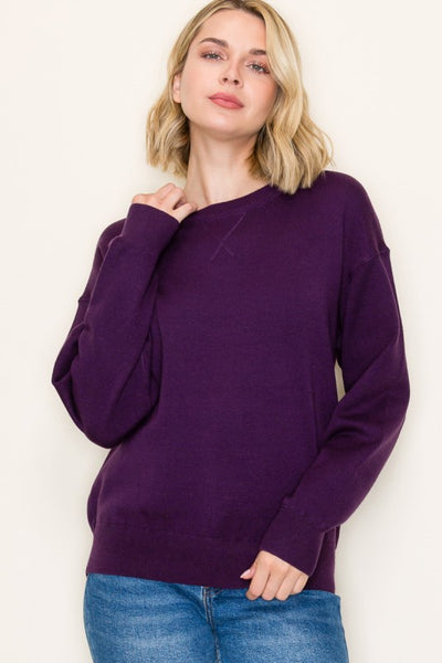 Eggplant Pullover Sweater