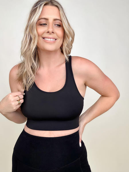 Black Athletic Racerback Padded Bralette
