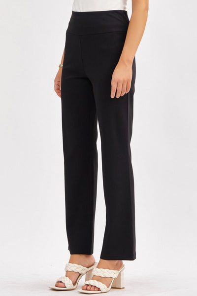 Magic Pull-On Straight Leg Pants in Black