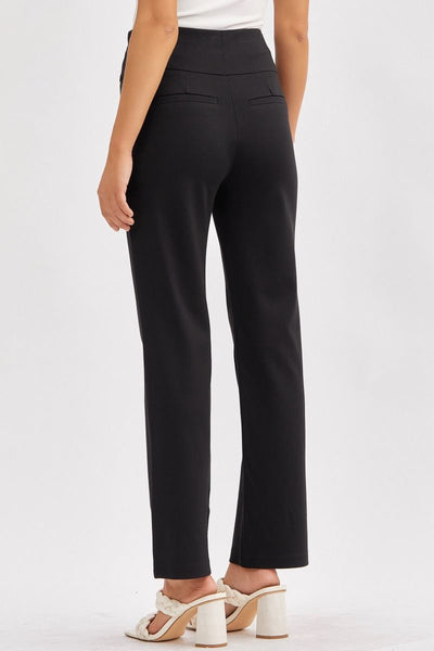 Magic Pull-On Straight Leg Pants in Black