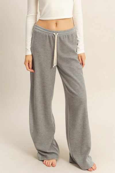 Grey Waffle Knit Pants