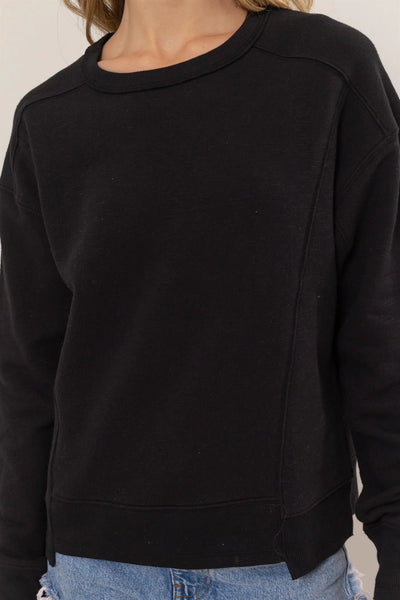 Black Seam Detail Sweatshirt