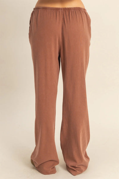 Chestnut Mineral Wash Drawstring Lounge Pants