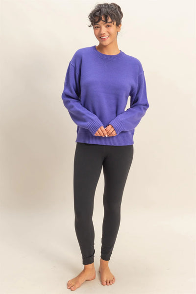 Iris Purple Crew Neck Sweater