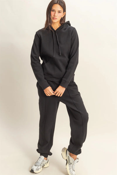 Black Long Sleeve Pullover Hoodie