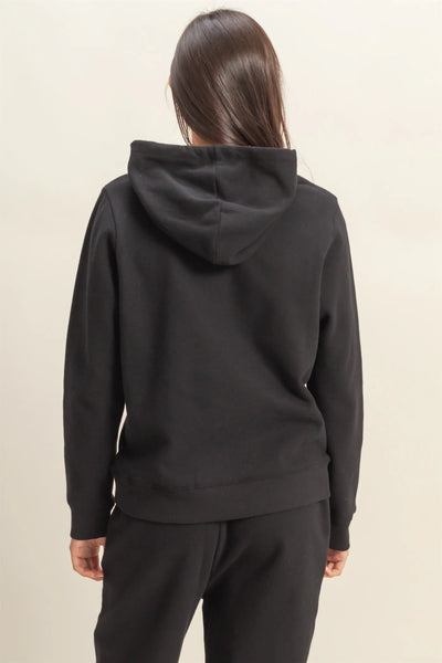 Black Long Sleeve Pullover Hoodie