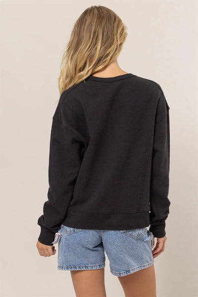Black Seam Detail Sweatshirt