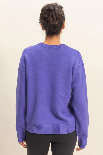 Iris Purple Crew Neck Sweater