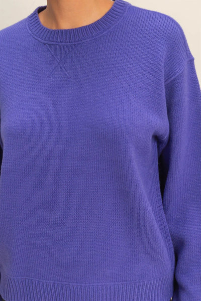 Iris Purple Crew Neck Sweater
