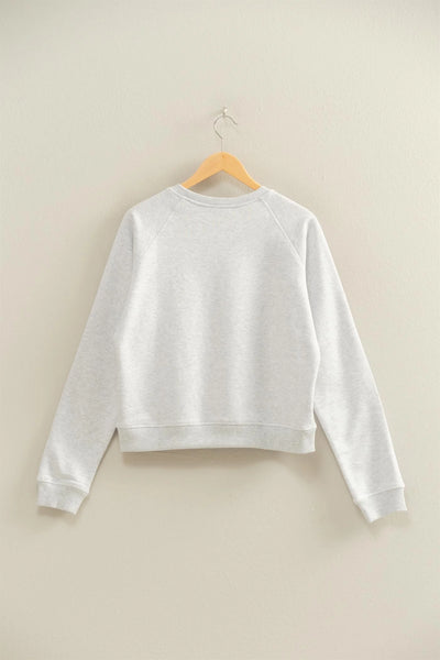 Heather Grey Crew Neck Pullover Sweatshirt