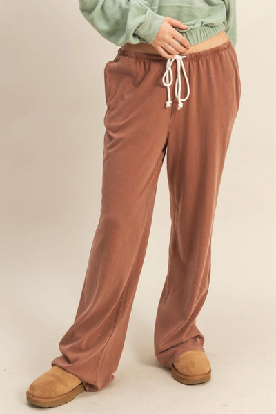Chestnut Mineral Wash Drawstring Lounge Pants