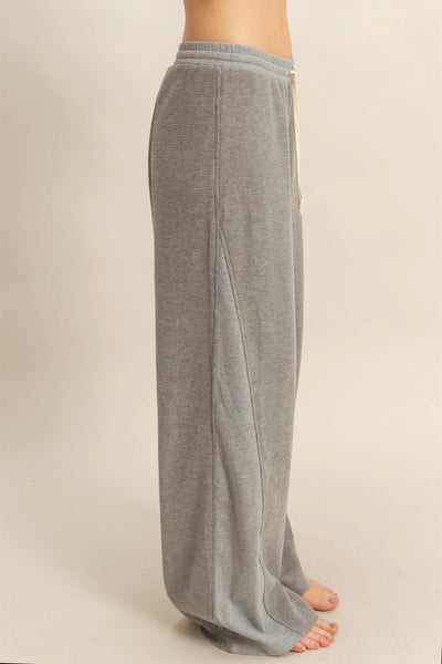 Grey Waffle Knit Pants