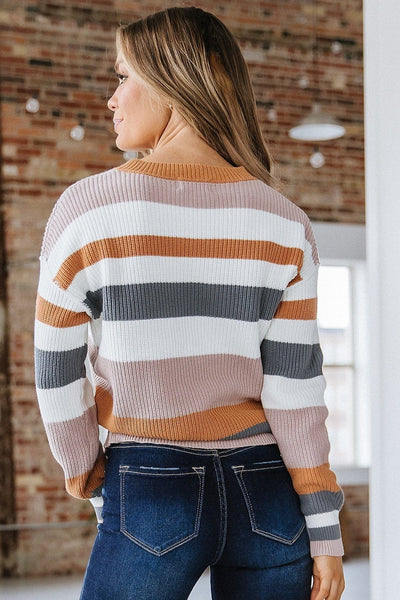 Camel Striped Sweater