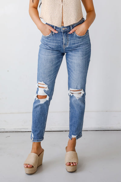 Lovervet Mae High Rise Distressed Boyfriend Jeans
