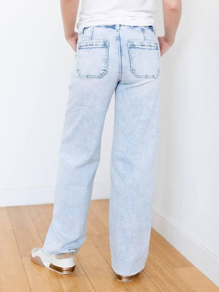 Lovervet Drawstring Wide Leg Jeans