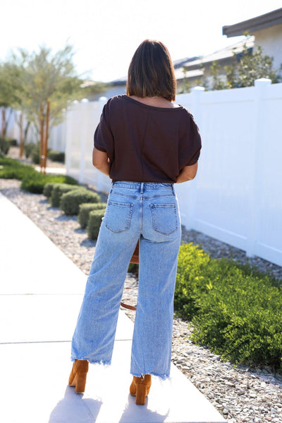 Vervet Medium Wash Mid-Rise Frayed Jeans